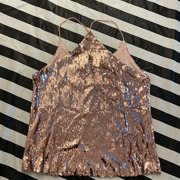 anna-kaci Sz XXL Pink Sequin Racerback Tank Top - Picture 7 of 10